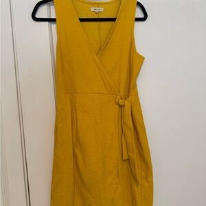 Madewell Yellow Wrap Midi Dress